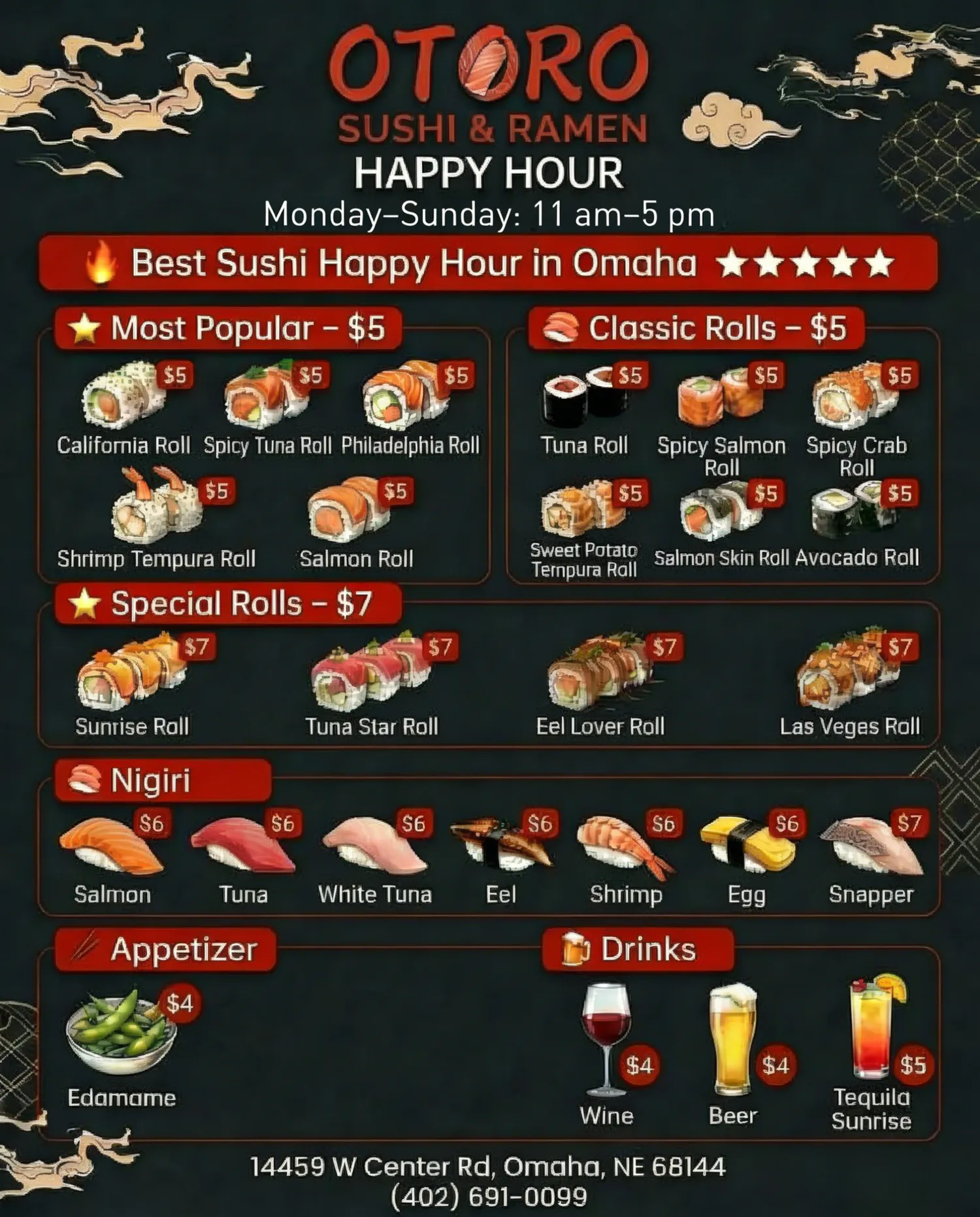 Restaurant menu 1, detailed description provided below